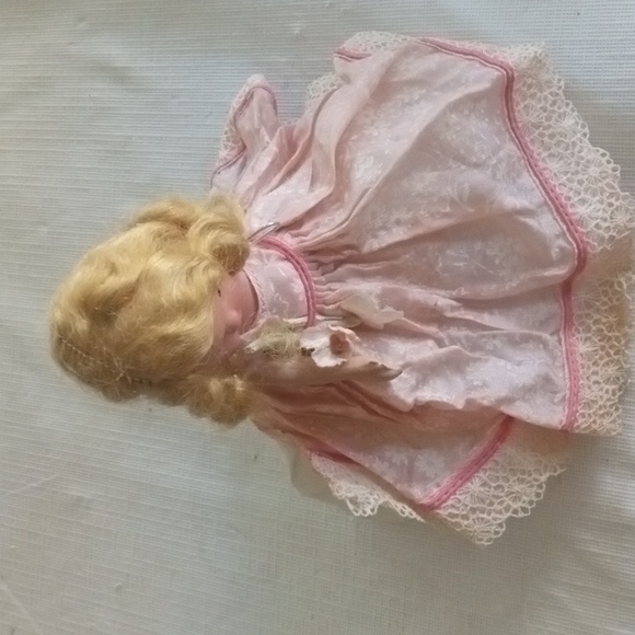 Collectible Vintage Storybook Nancy Ann Bisque Doll Blonde Frozen Legs AS IS - Picture 8 of 15